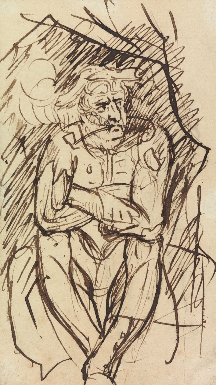 Study of a Seated Man, Smoking a Pipe by Benjamin Robert Haydon