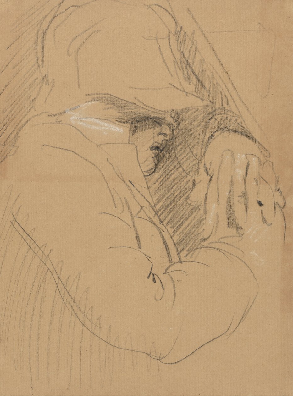 Study of a Sleeping Man, with a Hat and Clasped Hands by Benjamin Robert Haydon