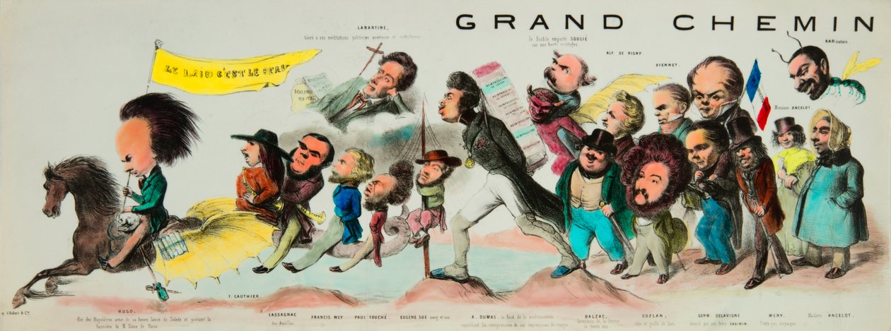The Great Riding of the Posterity, Victor Hugo, Theophile Gautier, Bernard Adolphe Granier by Benjamin Roubaud