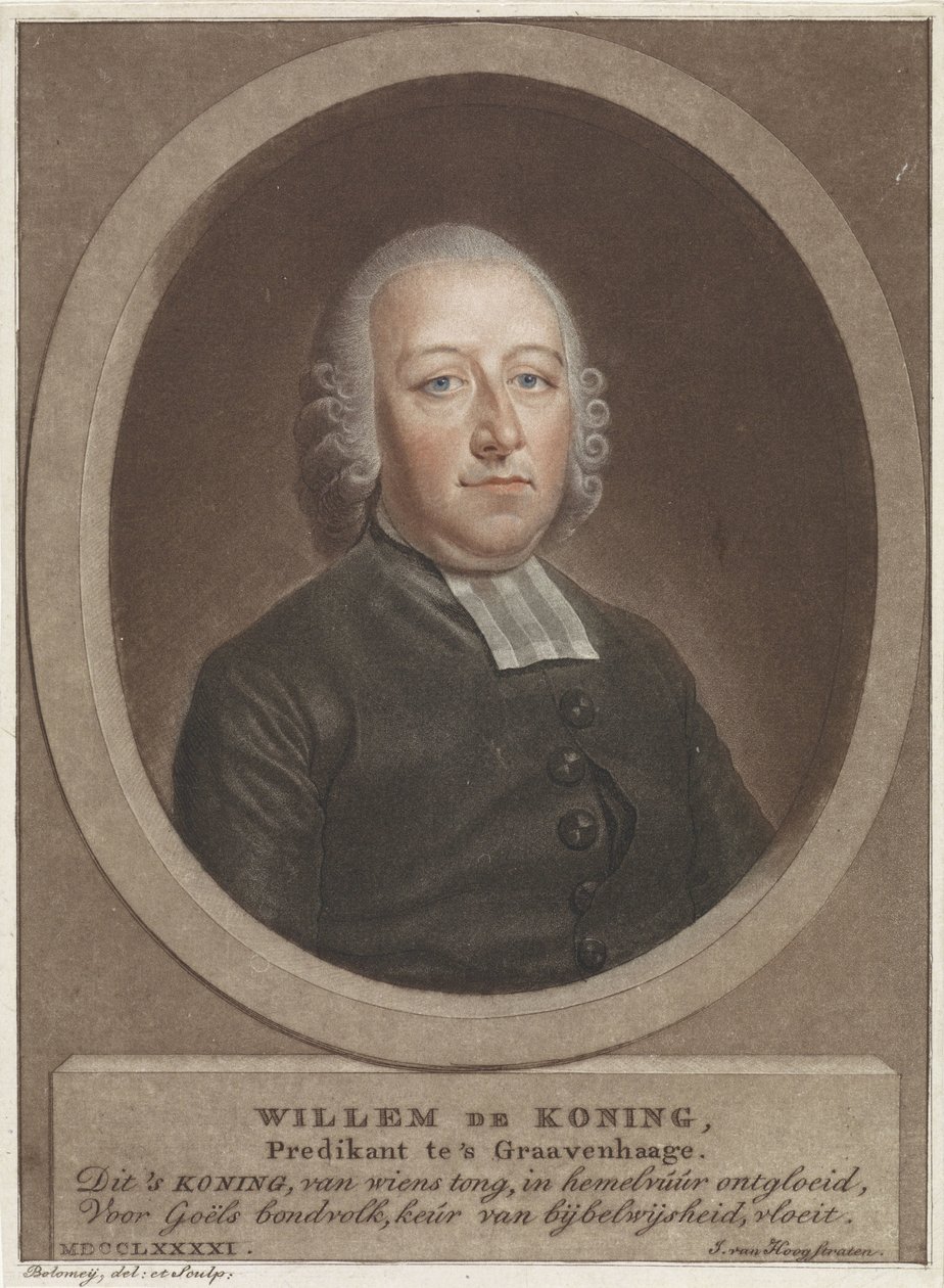 Portrait of Pastor Willem de Koning by Benjamin Samuel Bolomey
