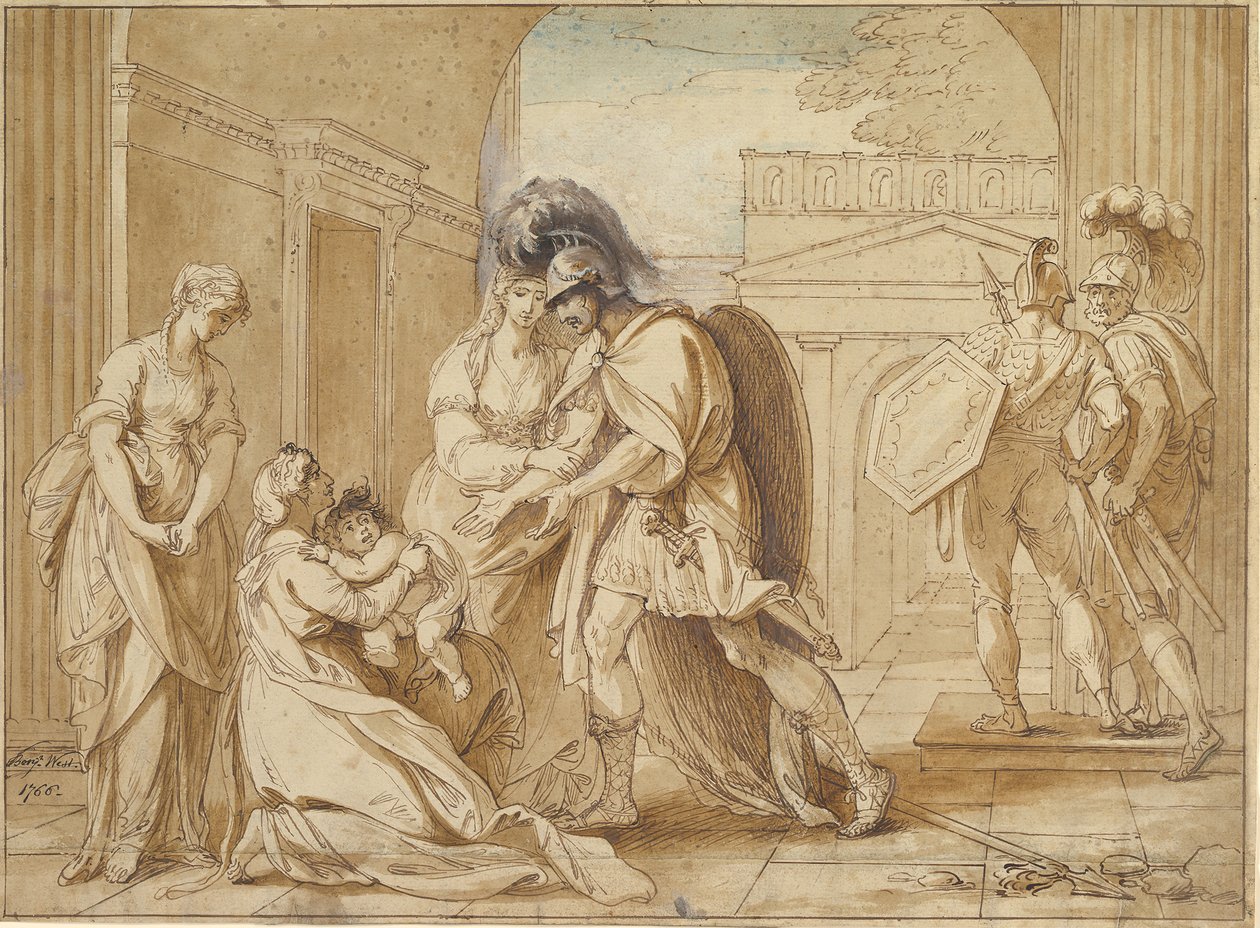 Hector Taking Leave of Andromache: The Fright of Astyanax, 1766 by Benjamin West