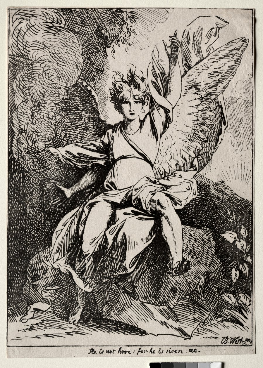 Specimens of Polyautography: The Angel at the Tomb of Christ by Benjamin West