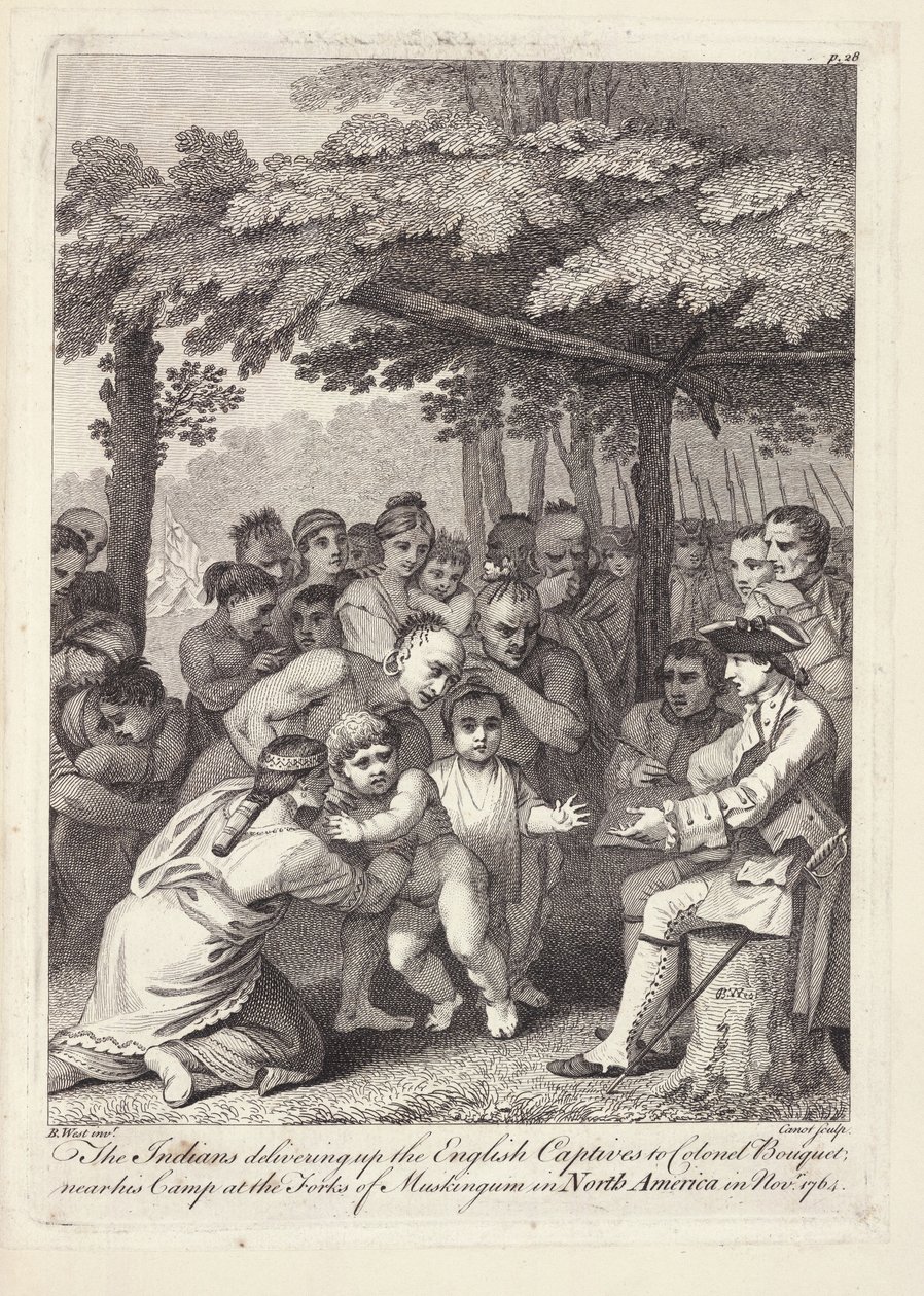 The Indians Delivering Up the English Captives to Colonel Bouquet Near His Camp at the Forks of Muskingum in North America in November 1764 by Benjamin West