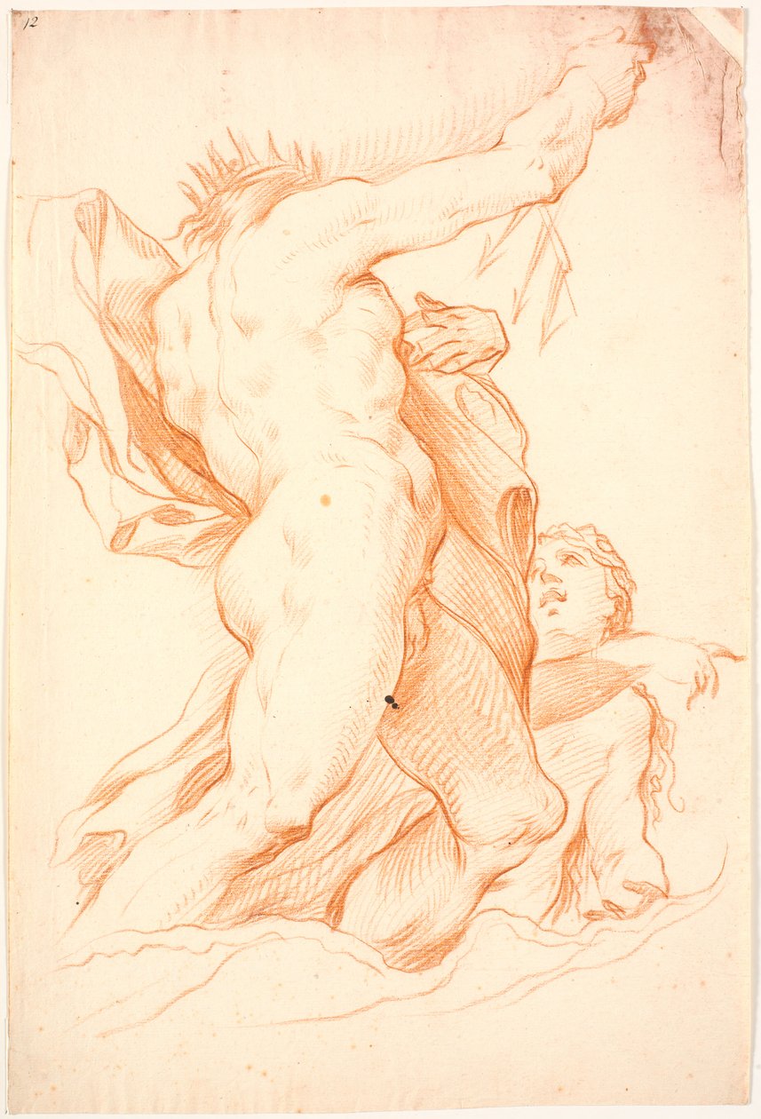 Poseidon Standing with Raised Trident, and a Nereid by Benoît Le Coffre