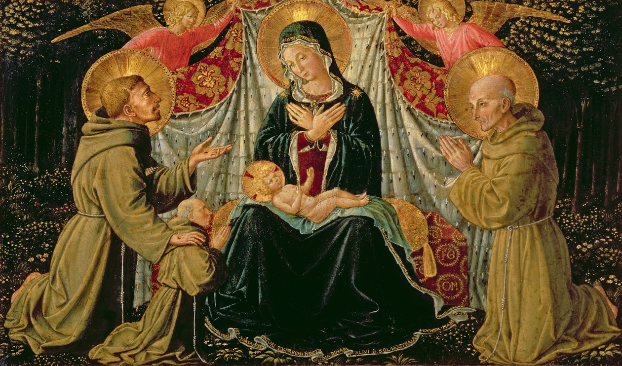 Madonna and Child with St. Francis and the Donor Fra Jacopo da Montefalco and St. Bernardino of Siena by Benozzo di Lese di Sandro Gozzoli