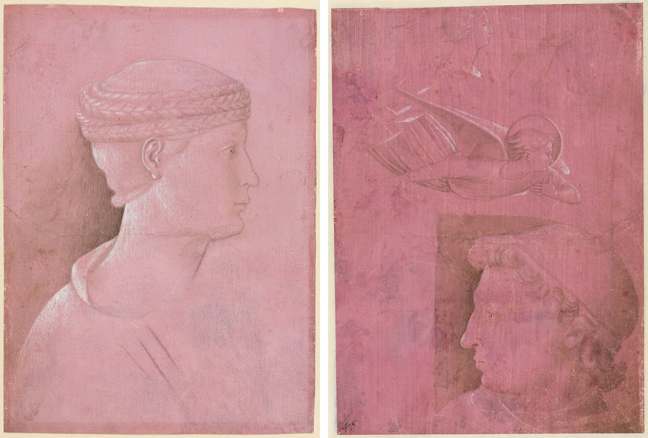 Bust of a Woman (recto); Head of a Man, Two Studies of a Woman