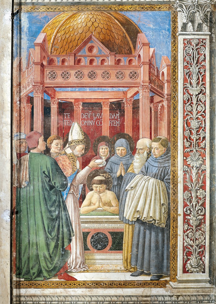 Baptism of St. Augustine (Detail) by Benozzo di Lese di Sandro Gozzoli
