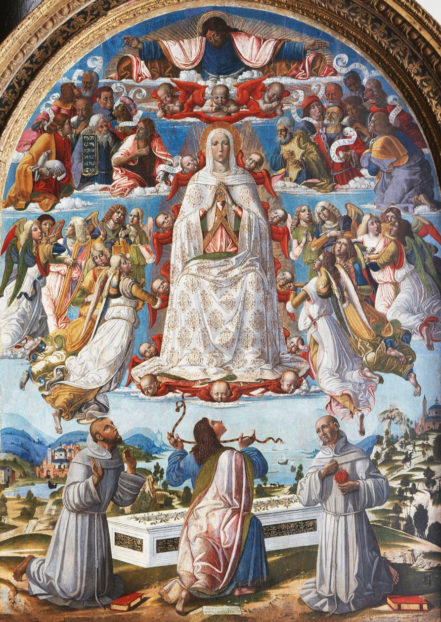The Assumption of the Virgin with Saint Thomas Receiving the Girdle between Saints Francis of Assisi and Anthony of Padua by Benvenuto di Giovanni