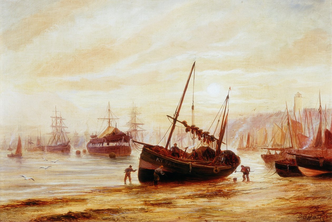 Seascape - Mouth of the Tyne by Bernard Benedict Hemy