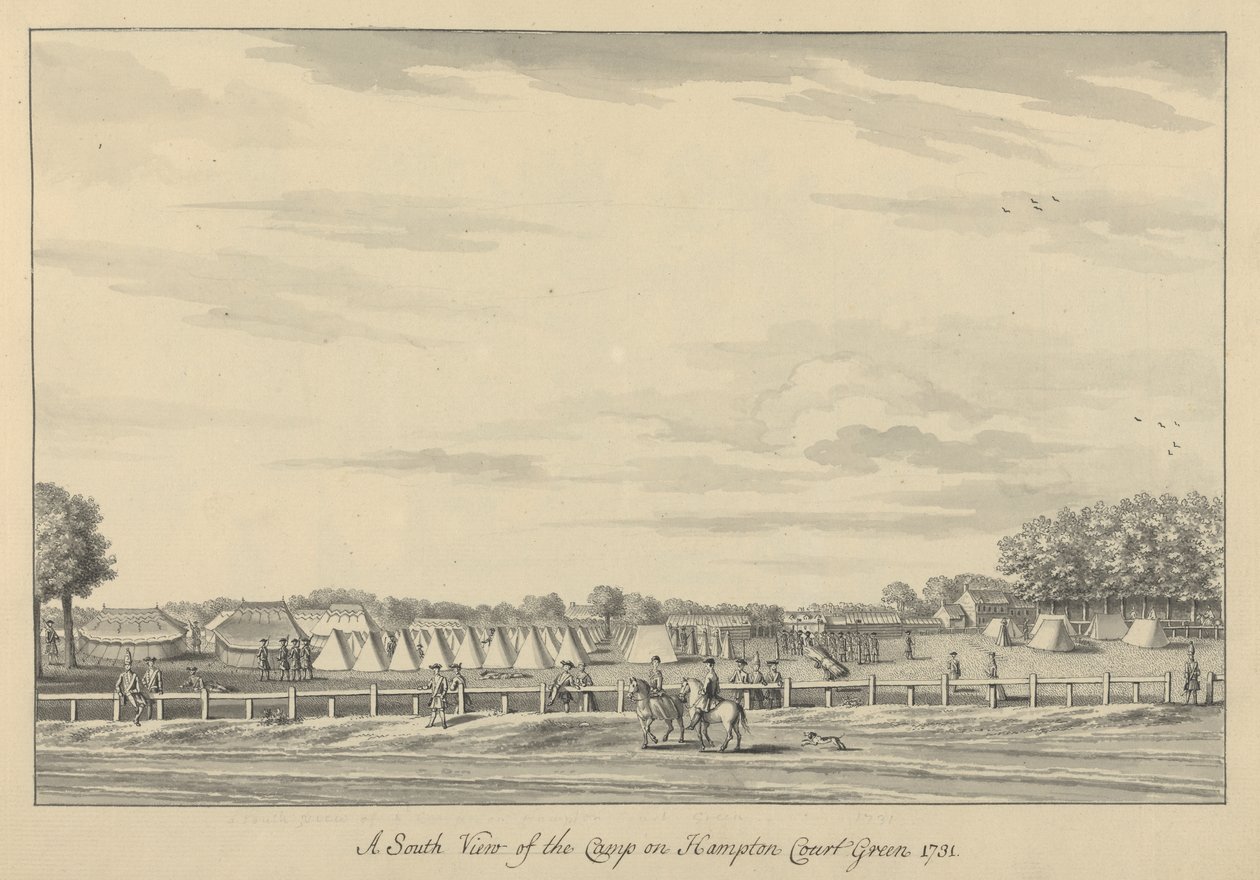 A South View of the Camp on Hampton Court Green by Bernard III Lens