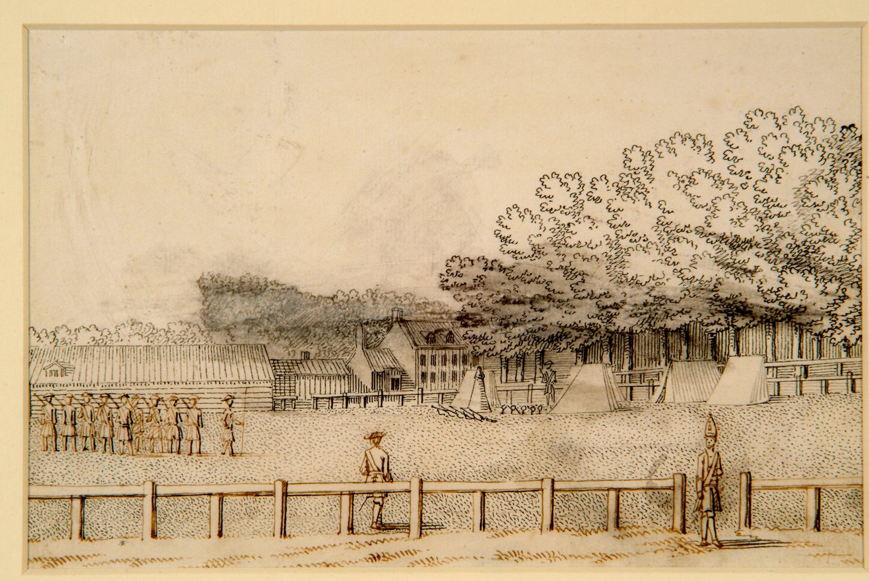 Encampment of Soldiers, Hampton Court Green by Bernard III Lens