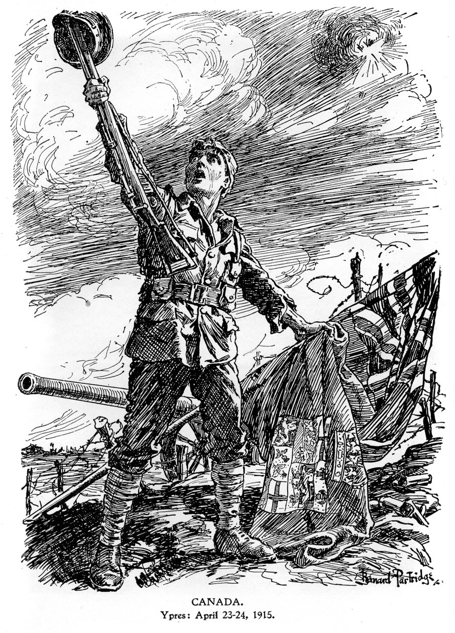 Canada, Ypres, April 23-24 1915, 1920 by Bernard Partridge