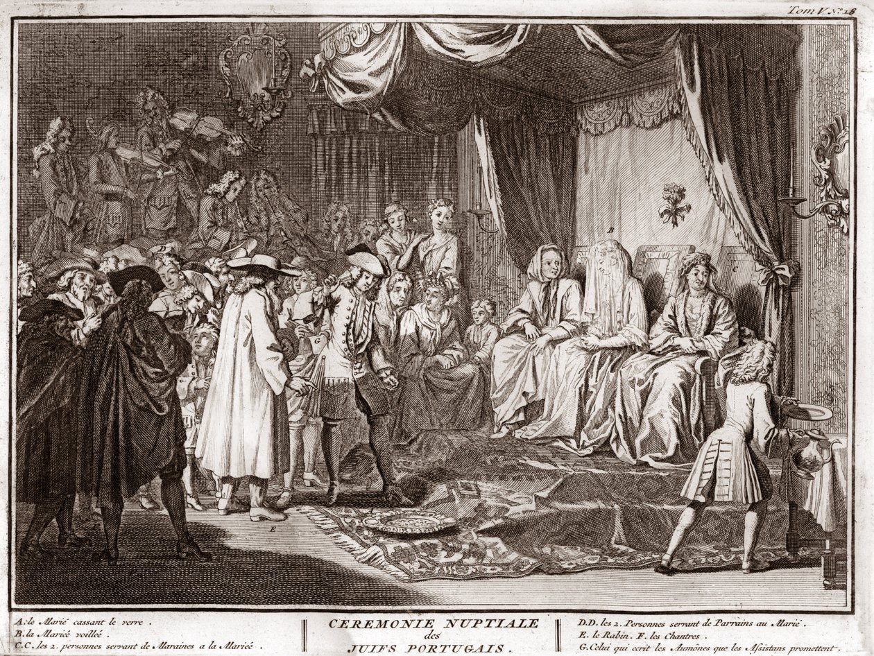 Jewish Wedding in the Jewish Portuguese Community (engraving) by Bernard Picart
