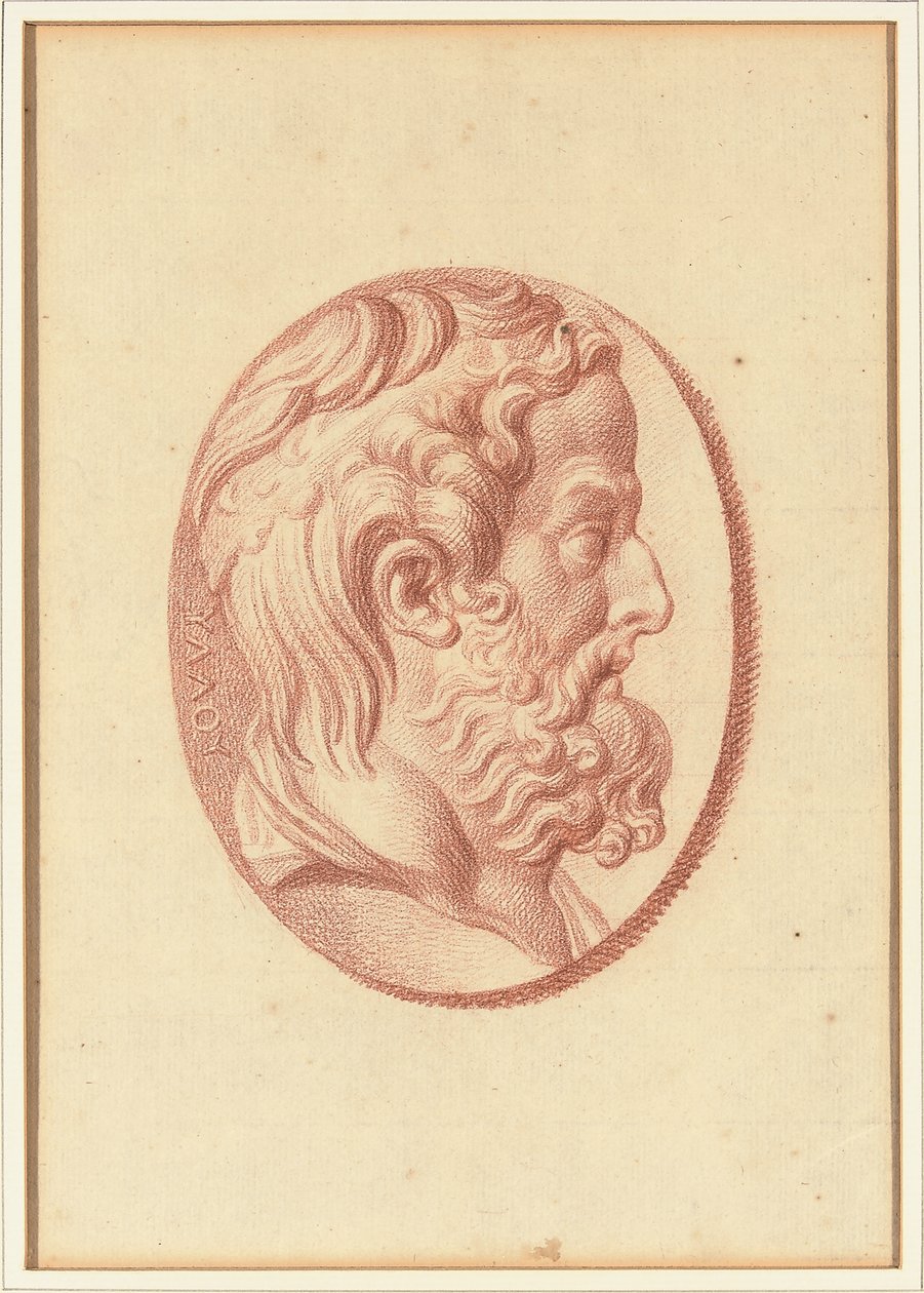 One of Four Studies after Cameos, Three with Classical Profile Portraits and One with a Fragmentary Relief of Cupid and Two Lions Drawing a Chariot by Bernard Picart