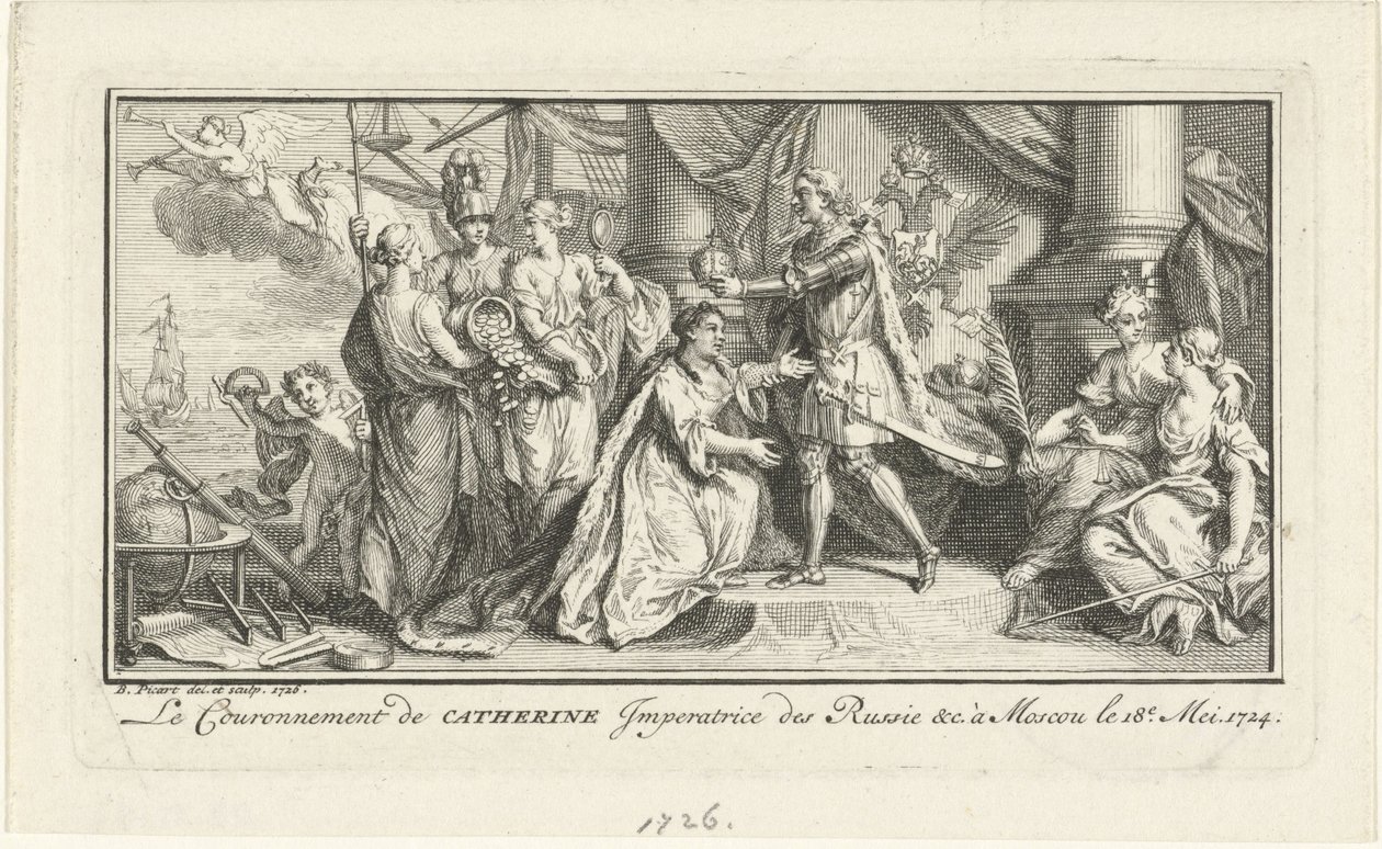 Peter the Great Crowns His Wife Catherine I as Empress by Bernard Picart