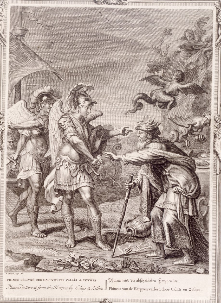 Phineus is Delivered from the Harpies by Calais and Zethes, 1731 by Bernard Picart