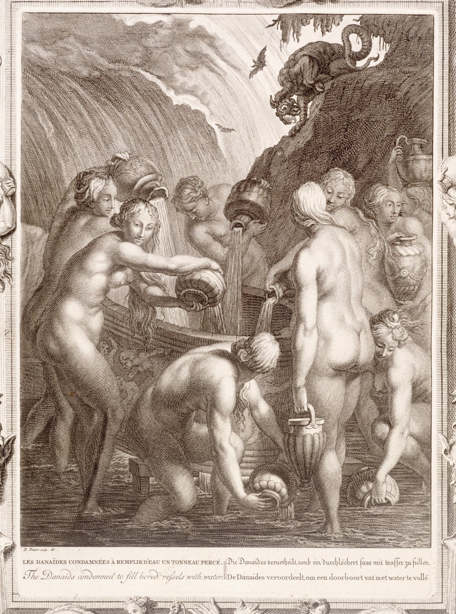 The Danaids Condemned to Fill Bored Vessels with Water, 1730 by Bernard Picart