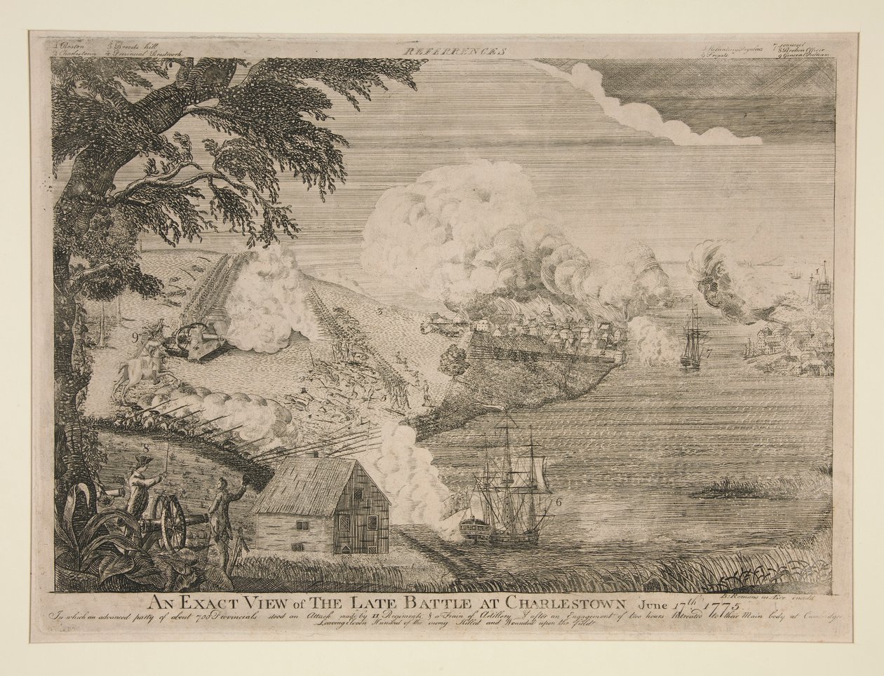 An Exact View of the Late Battle at Charlestown (Bunker Hill) by Bernard Romans