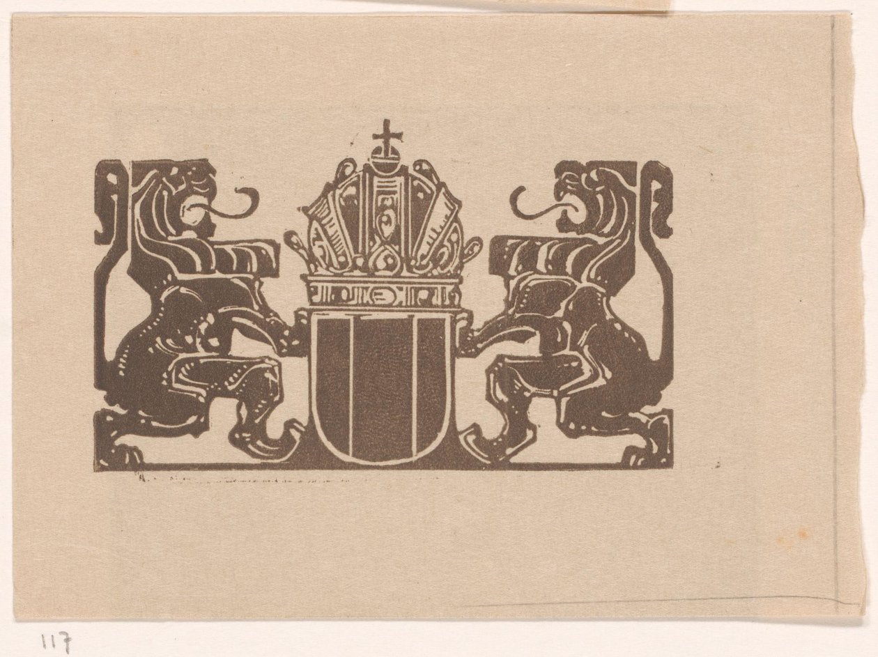 Coat of Arms with Two Lions by Bernard Willem Wierink