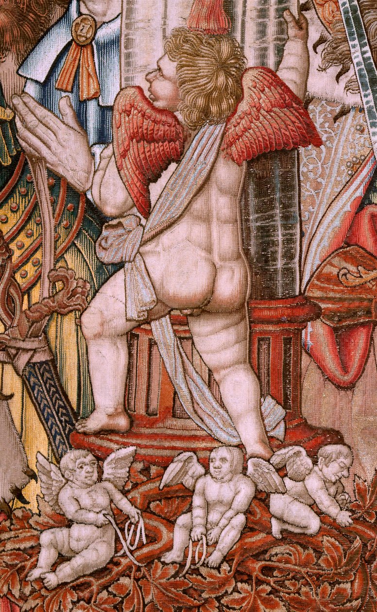 Flemish tapestry. Series The Honours; Nobility. Fourth tapestry in the series. Model Cartoonists from the circle of Bernard van Orley and Jan Gossaert. Manufacture Pieter van Aelst, Brussels. Ca 1550 by Bernard van Orley
