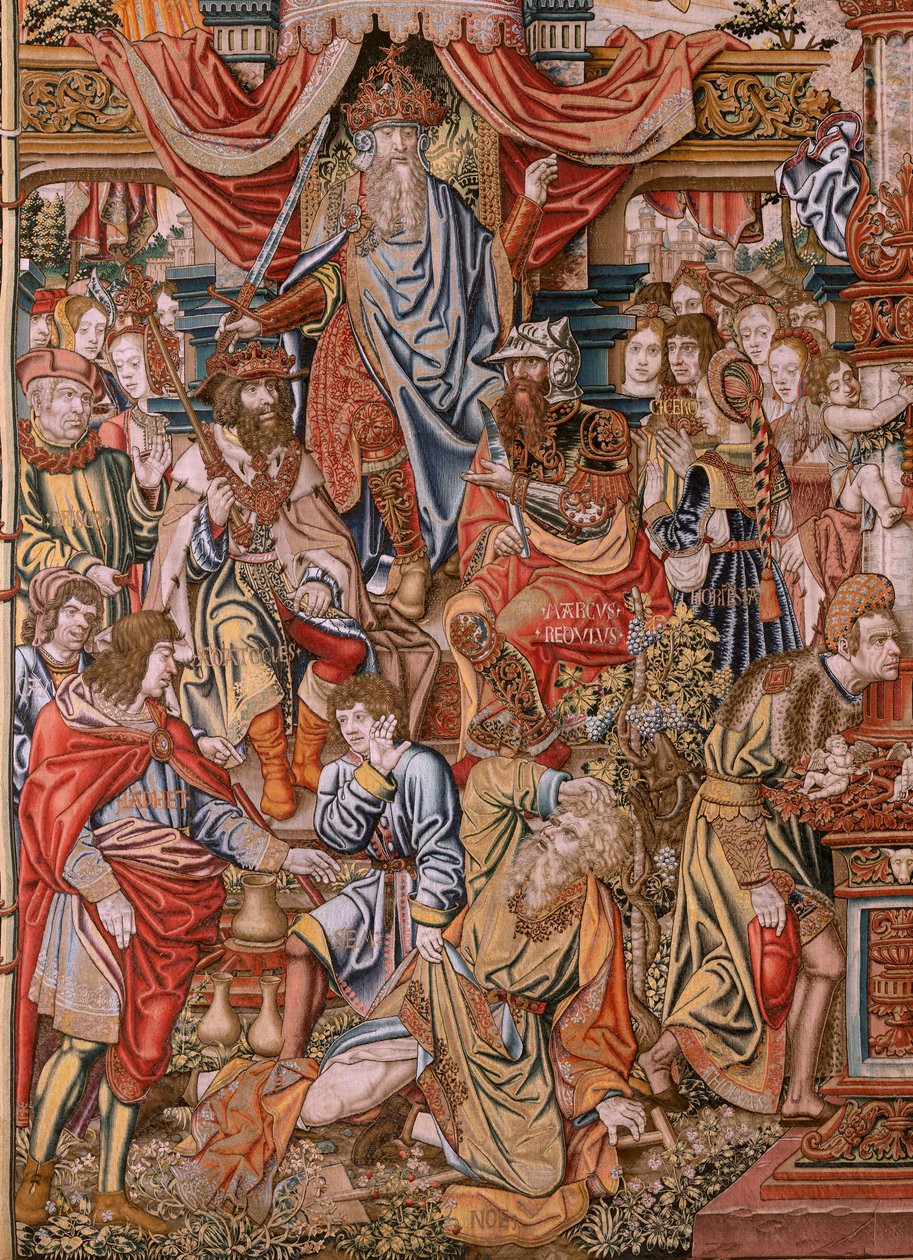 Flemish Tapestry. Series The Honours; Nobility. Fourth Tapestry in the Series. Model Cartoonists from the Circle of Bernard van Orley and Jan Gossaert. Manufacture Pieter van Aelst, Brussels. Ca 1550. Fabric Gold, Silver, Silk and Wool. by Bernard van Orley