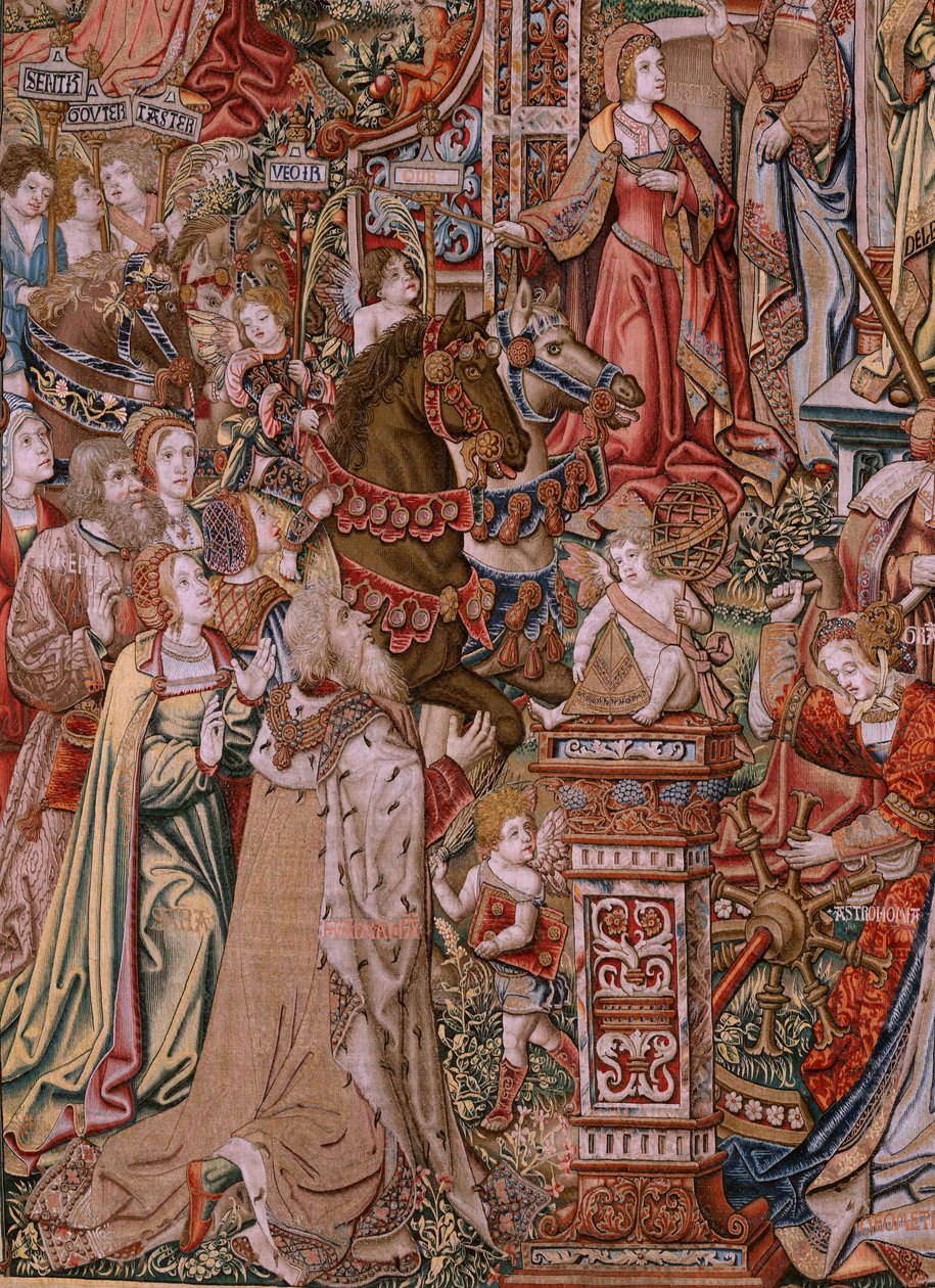 Flemish tapestry. Series The Honours; Prudence. Seventh tapestry in the series. Ca 1550. by Bernard van Orley