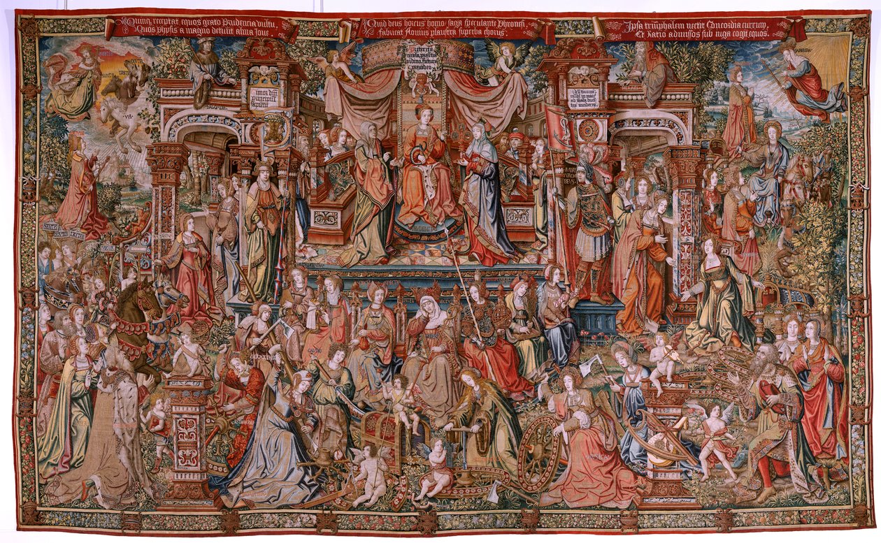 Flemish tapestry. Series The Honours; Prudence. Seventh tapestry in the series. Model Cartoonists from the circle of Bernard van Orley and Jan Gossaert (Mabuse). Manufacture Pieter van Aelst, Brussels. Ca 1550. by Bernard van Orley