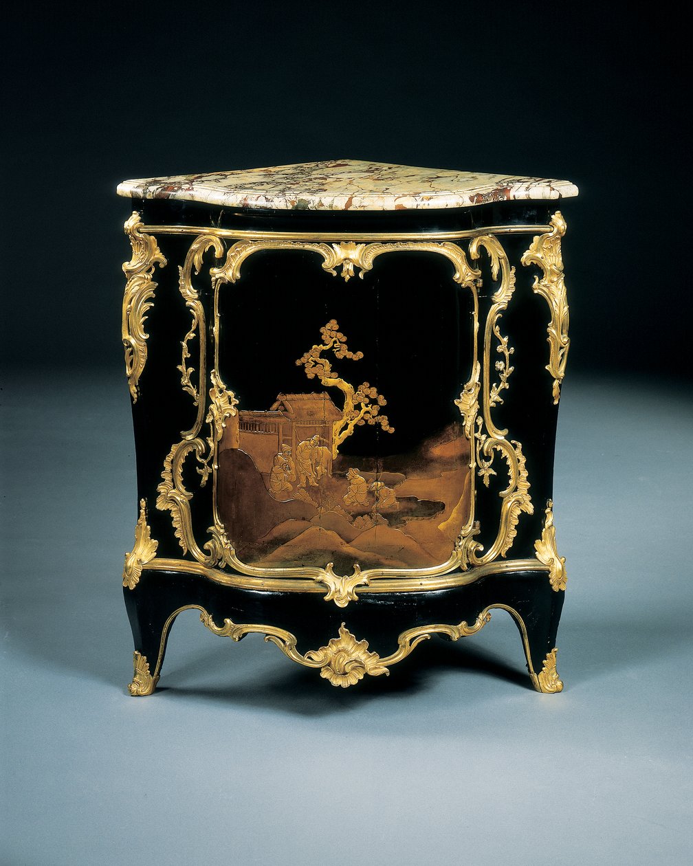 One of a pair of Louis XV encoignures by Bernard van Risenburgh II