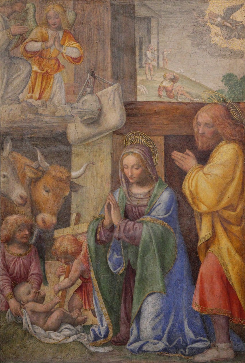 Nativity and Annunciation to the Shepherds by Bernardino Luini