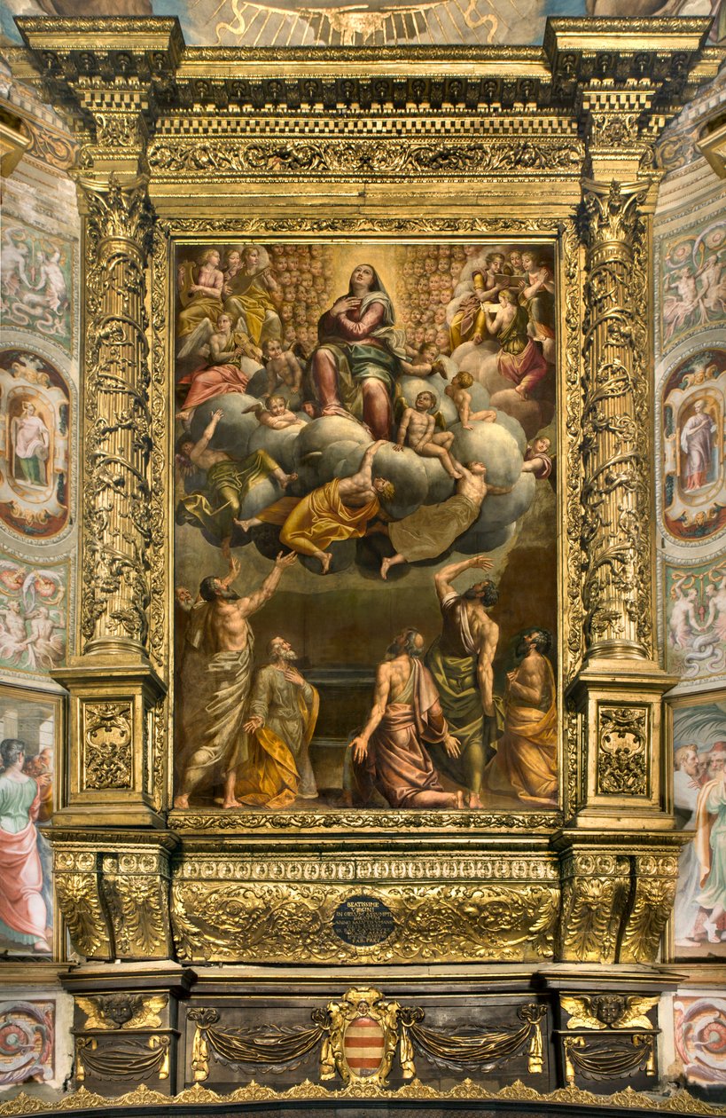 Apse, Altarpiece by Bernardino Gatti called Il Sojaro completed by Giovanni Battista Trotti called IL Malosso, Assumption of the Virgin by Bernardino Gatti
