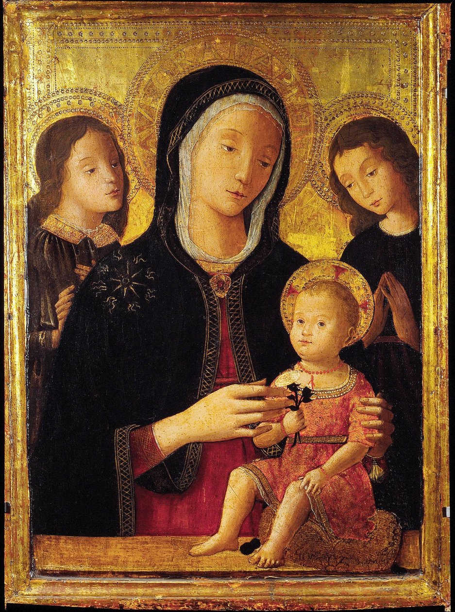 Virgin and Child with Two Angels by Bernardino Fungai