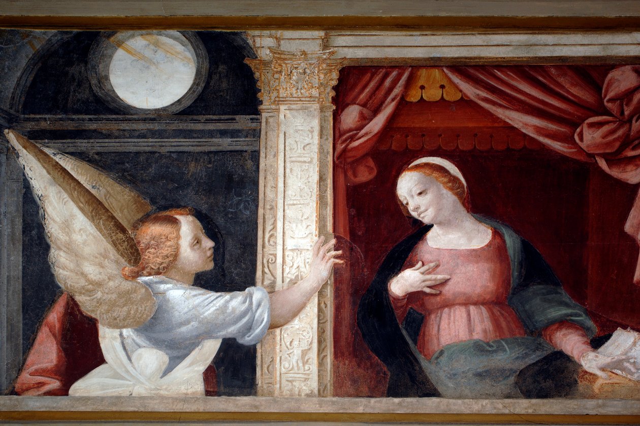 Annunciation (detail) by Bernardino Lanino