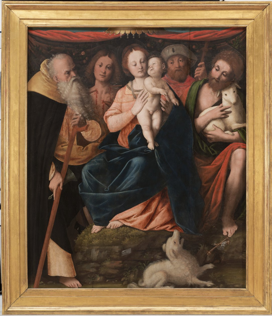 Madonna and Child with Saints Anthony Abbot, Sebastian, Rocco and John ...