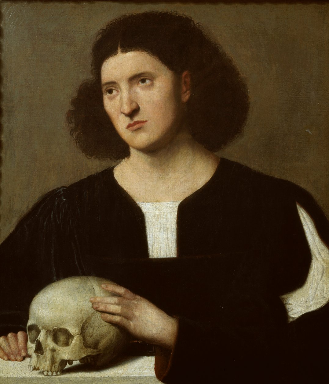 Portrait of a Young Man with a Skull, c1510-1515 by Bernardino Licinio