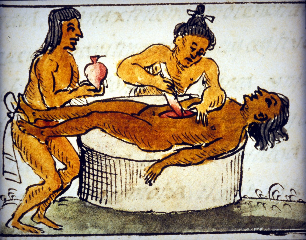 Human Sacrifice: Ritual Sacrifice Among the Aztecs. From a Manuscript by Bernardino de Sahagun by Bernardino de Sahagun