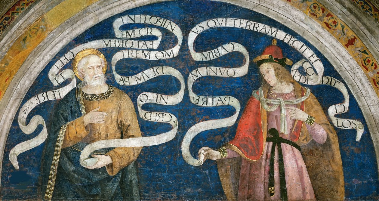 Peter the Apostle and the Prophet Jeremiah by Bernardino di Betto (workshop of) Pinturicchio