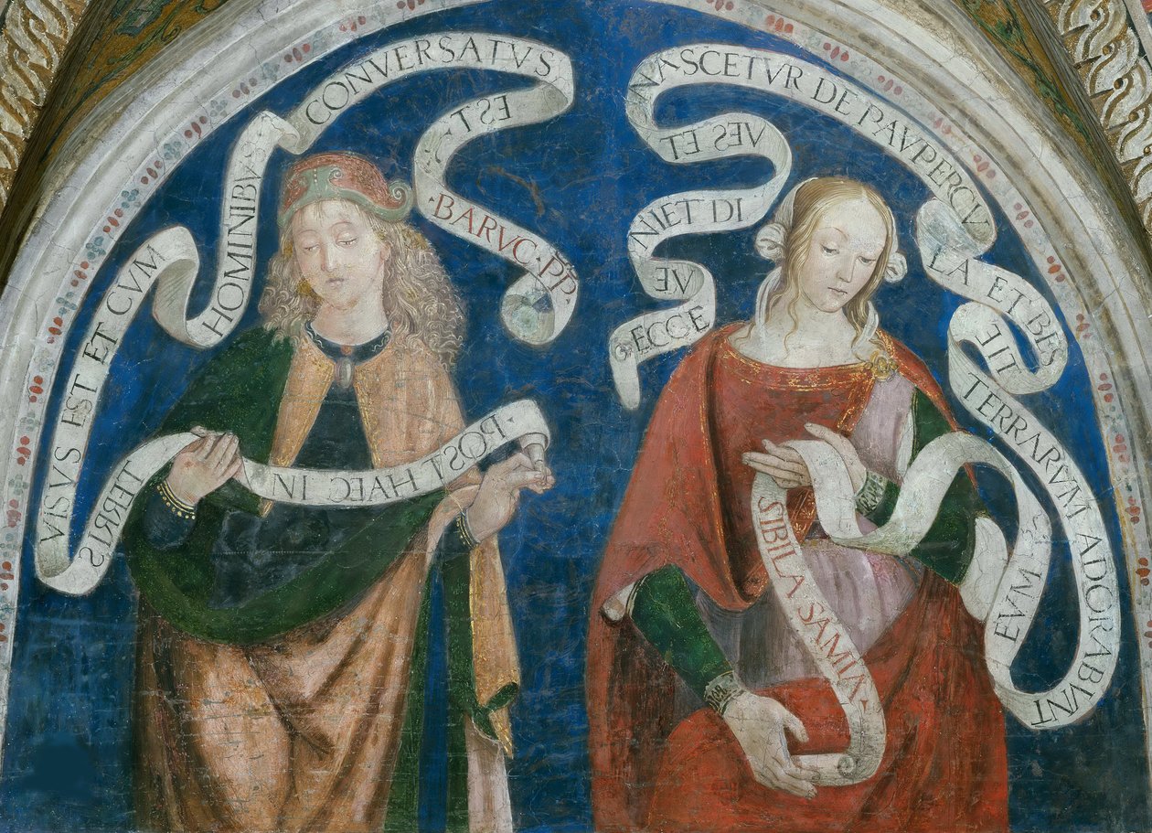 The Prophet Baruch and the Samian Sibyl by Bernardino di Betto (workshop of) Pinturicchio
