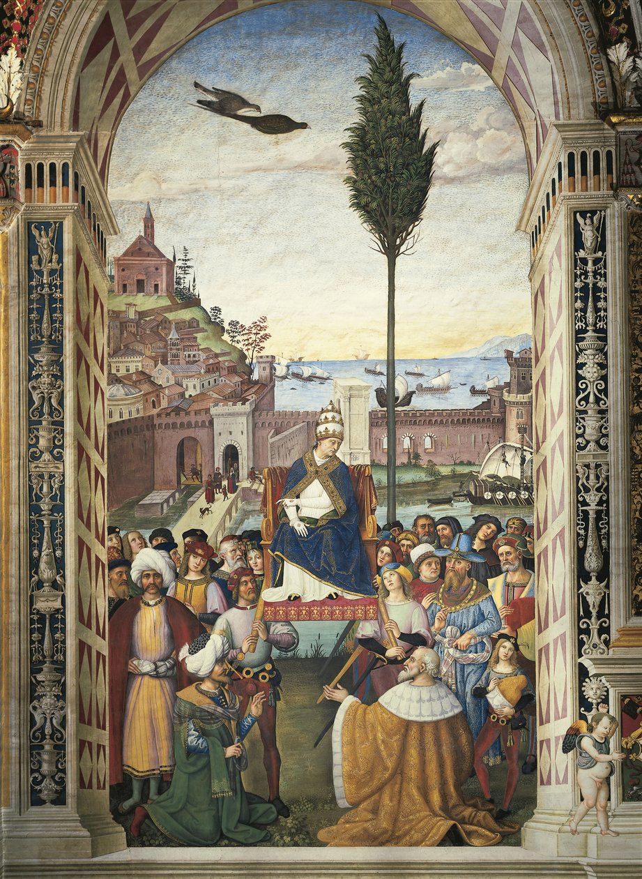Stories of Pius II: Pius II Arrives in Ancona to Hasten Crusade by Bernardino di Betto Pinturicchio