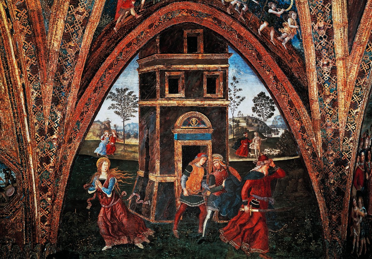Martyrdom of Saint Barbara, fresco, Hall of the Saints, Borgia Apartments, Apostolic Palace, Vatican City, Italy by Bernardino di Betto Pinturicchio