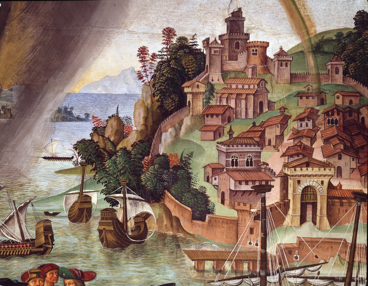 Pope Pius II going to the Council of Basel (detail) by Bernardino di Betto Pinturicchio