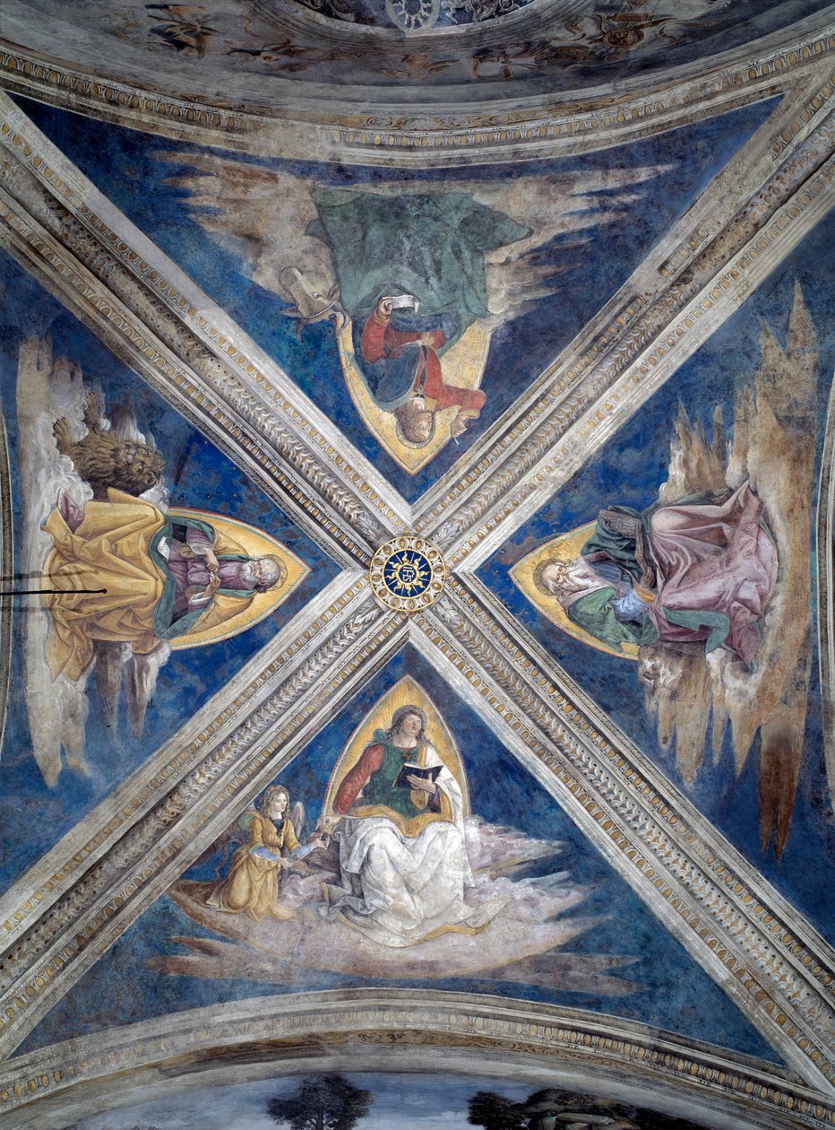 Story of St Bernardin, the Evangelists by Bernardino di Betto Pinturicchio