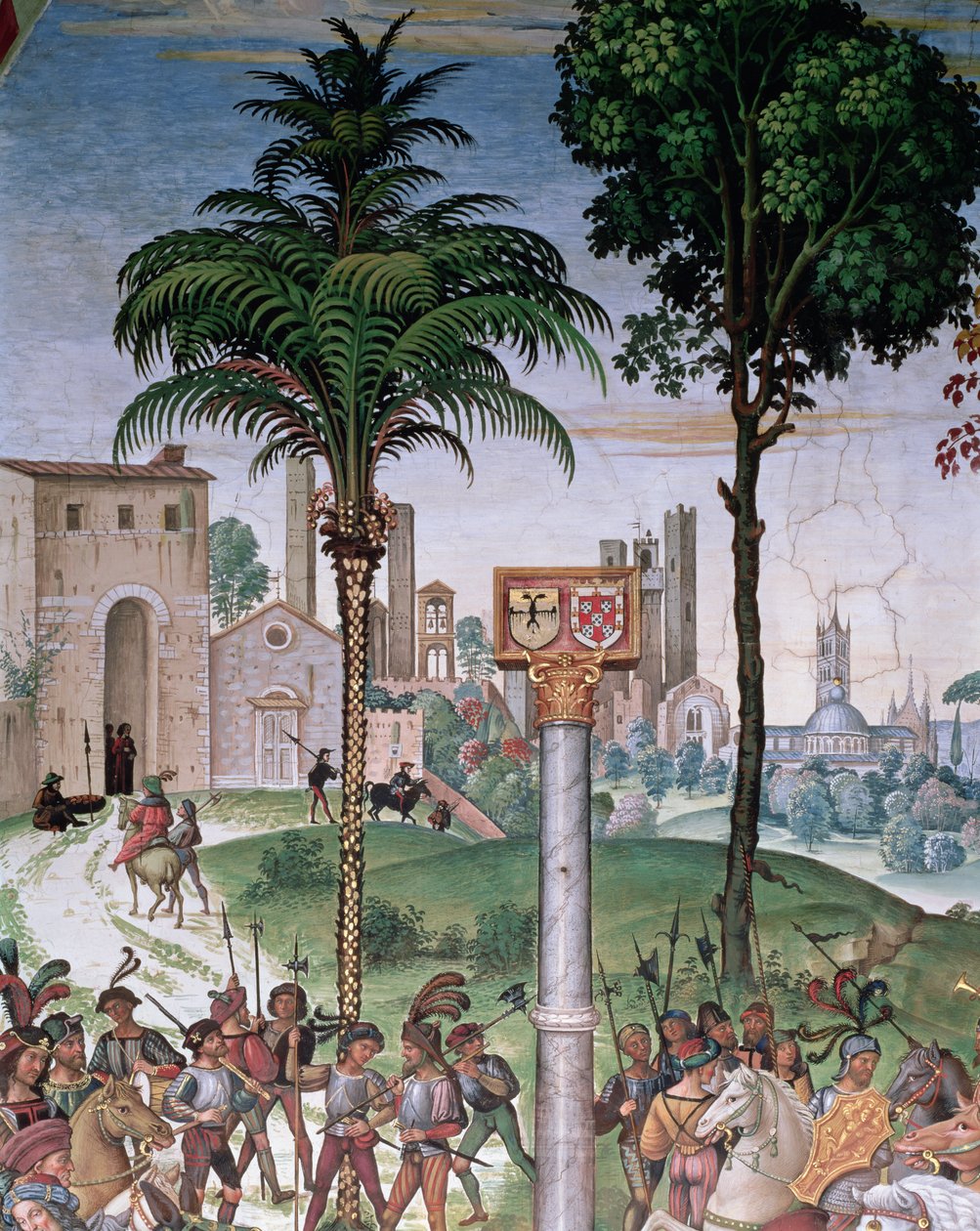 View of Siena with the Cathedral and Porta Camollia (detail) by Bernardino di Betto Pinturicchio