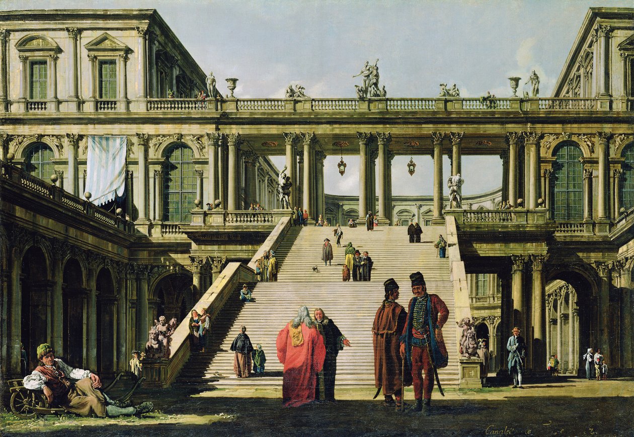 Ideal Landscape with Palace Steps, 1762 by Bernardo Bellotto