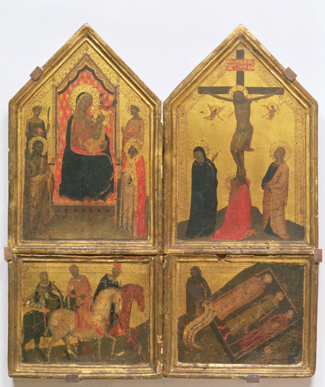 Madonna and Child with Saints, the Crucifixion and the Legend of the Three Living and the Three Dead by Bernardo Daddi