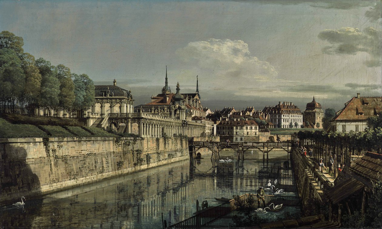 A View of the Moat of the Zwinger by Bernardo Bellotto