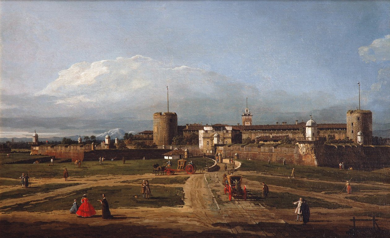 The Castello Sforzesco in Milan by Bernardo Bellotto