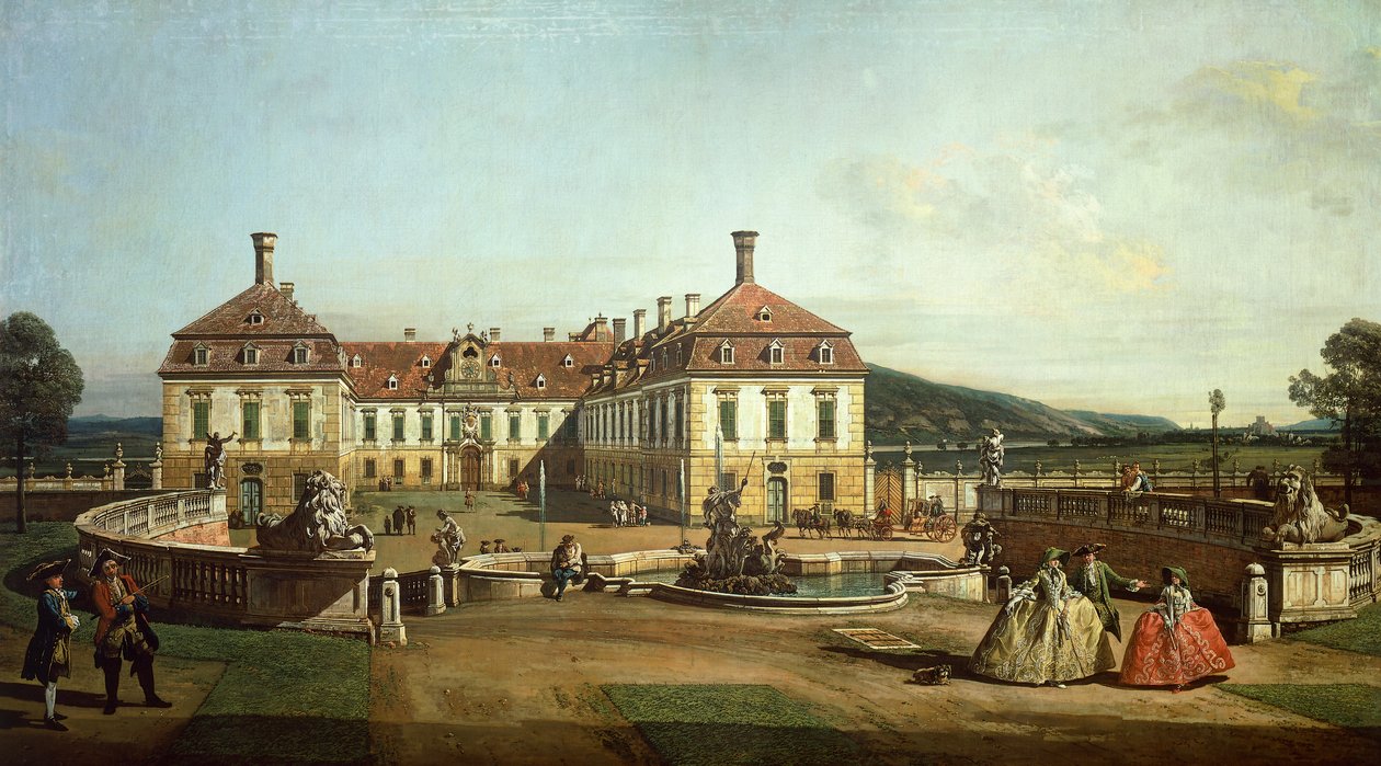 The Imperial Castle of Schlosshof from the garden side by Bernardo Bellotto