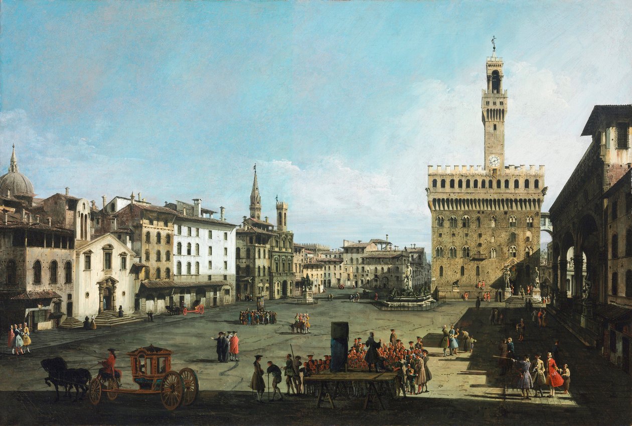 The Piazza della Signoria in Florence by Bernardo Bellotto