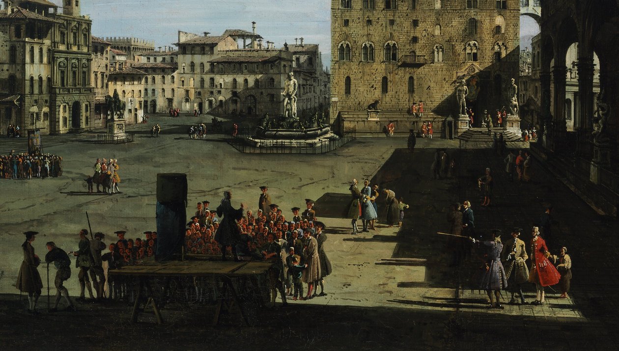 The Piazza della Signoria in Florence by Bernardo Bellotto
