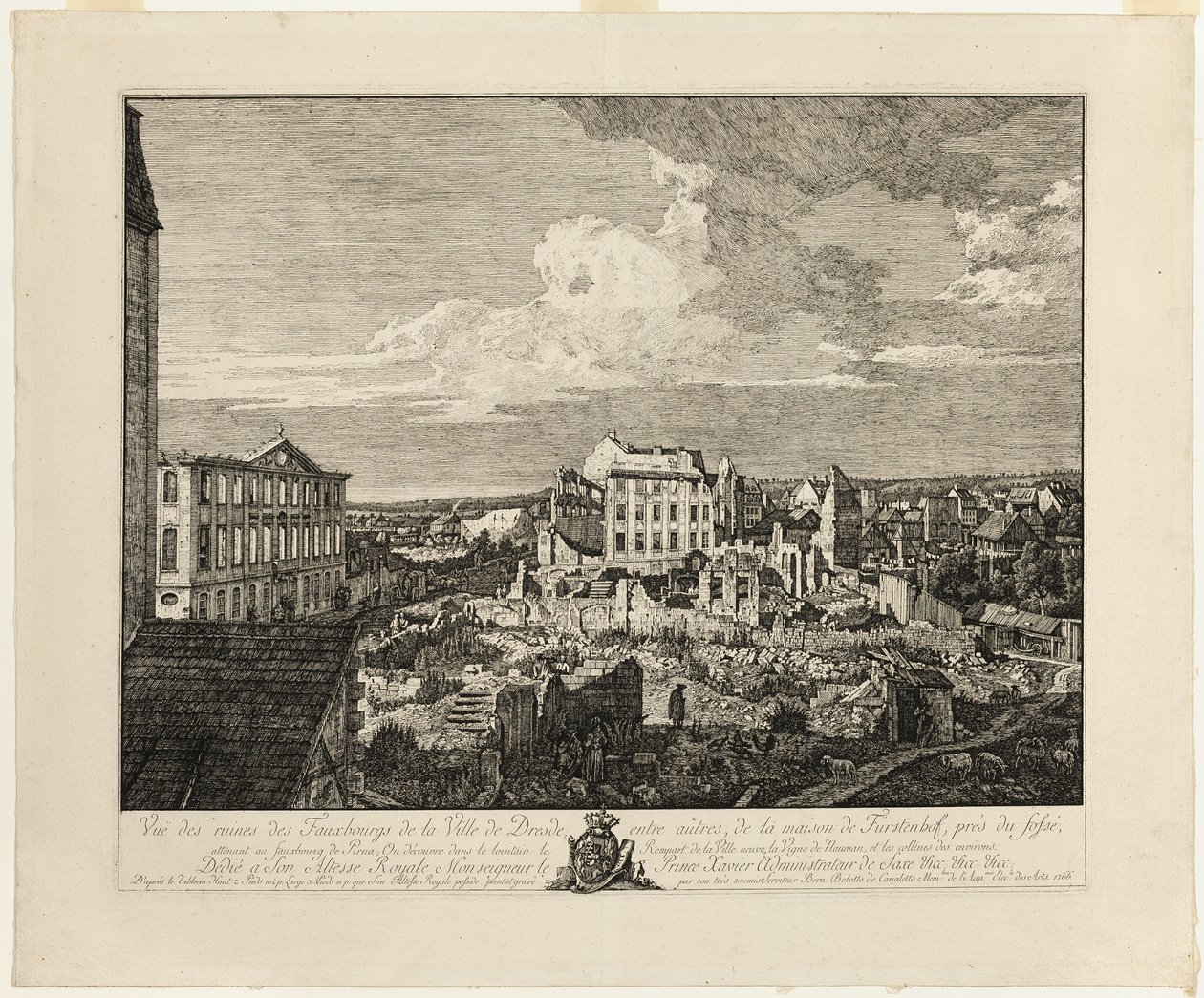The Ruins of the Pirnaischer Suburb with the Palais Furstenhof by Bernardo Bellotto